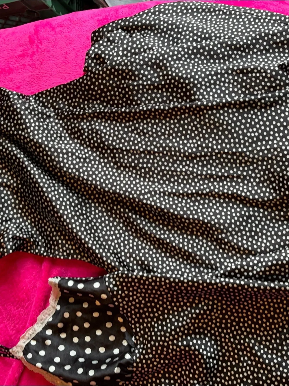 Gilligan & O'Malley Black and White Polka Dot Lace-Trim Sleep Set - Picture 5 of 9
